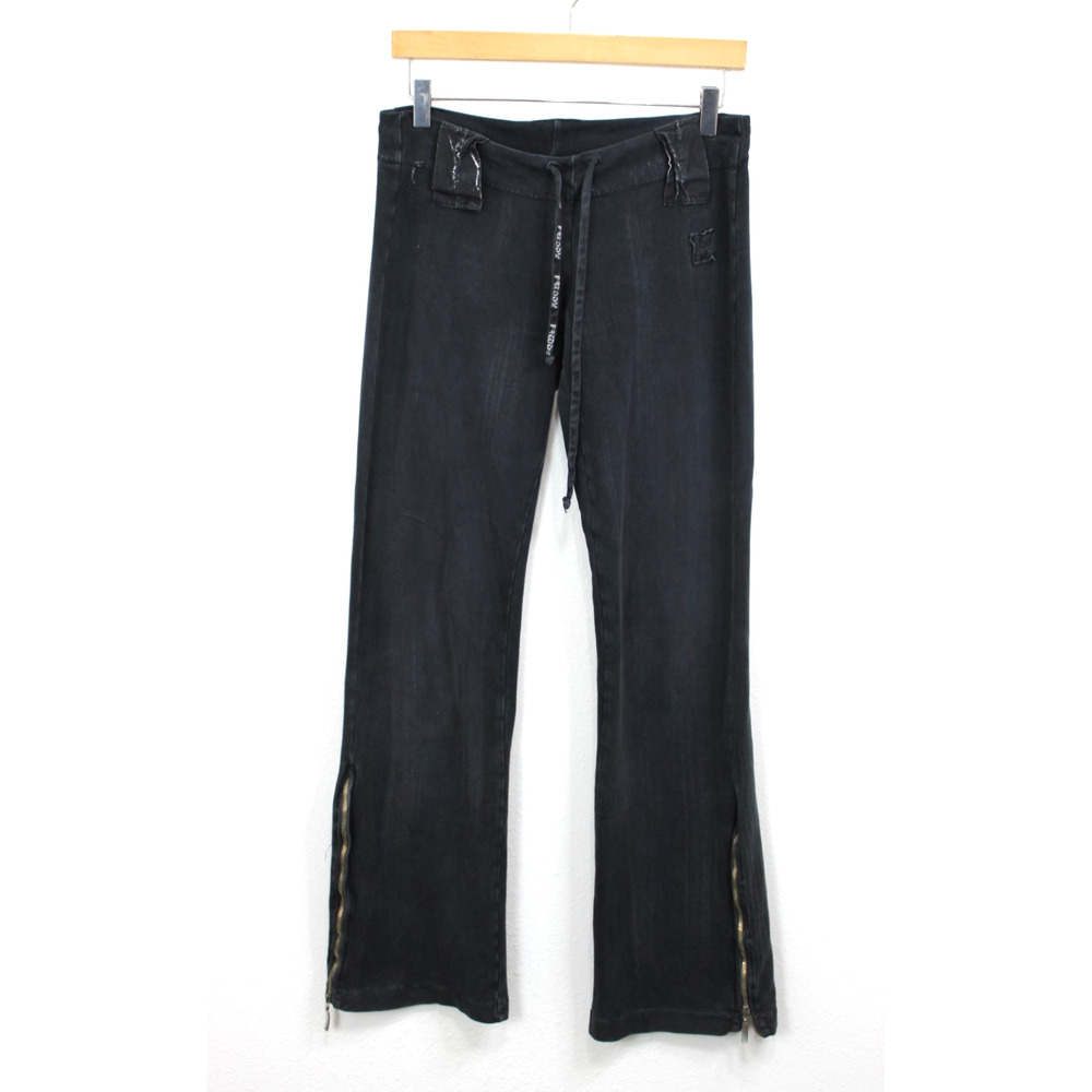 Vintage Y2K Freddy Gray Track Sweat Lounge Zipper Flare Pants Size M